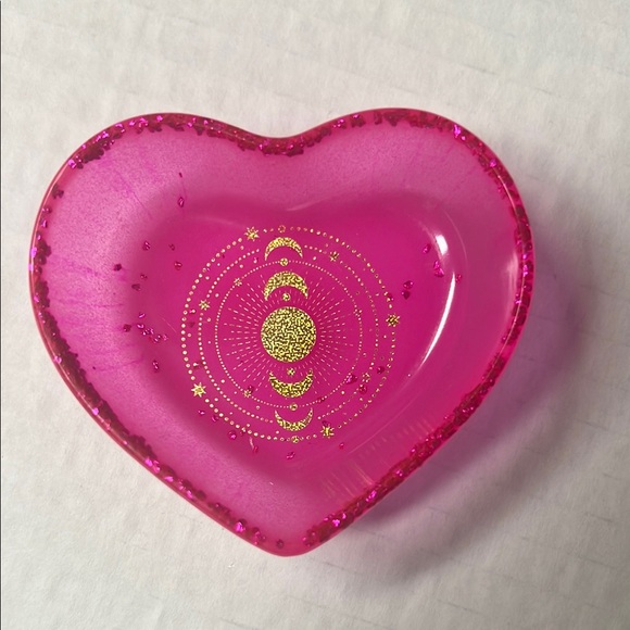 ❤️ 2 x $20 Gold and Hot Pink - Glow on the Dark, Jewelry dish. Perfect Gift. - Picture 1 of 4
